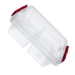 Rectangular box for food, capacity 500 ml, 2 compartments, transparent